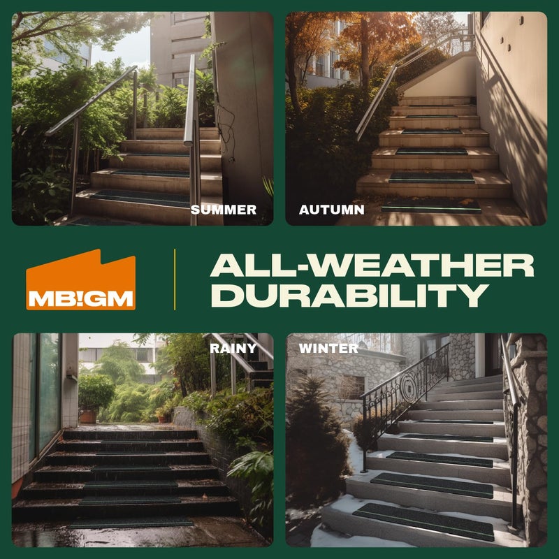 MBIGM 12-Pack Non-Slip Outdoor Stair Treads with Glow - Anti Slip 8"" X 30"" Grip Tape Adhesive Strips - Heavy Duty Traction for Steps, Staircase, Deck - Image 4